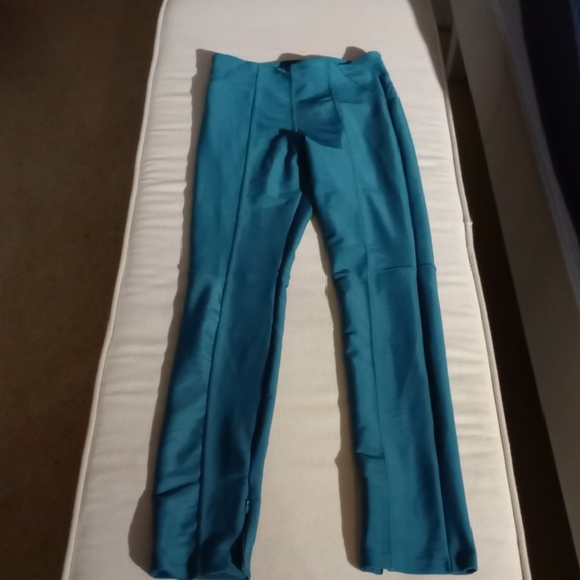 Sandra Teles green leggings with zippers at the cuffs size small - Picture 1 of 6